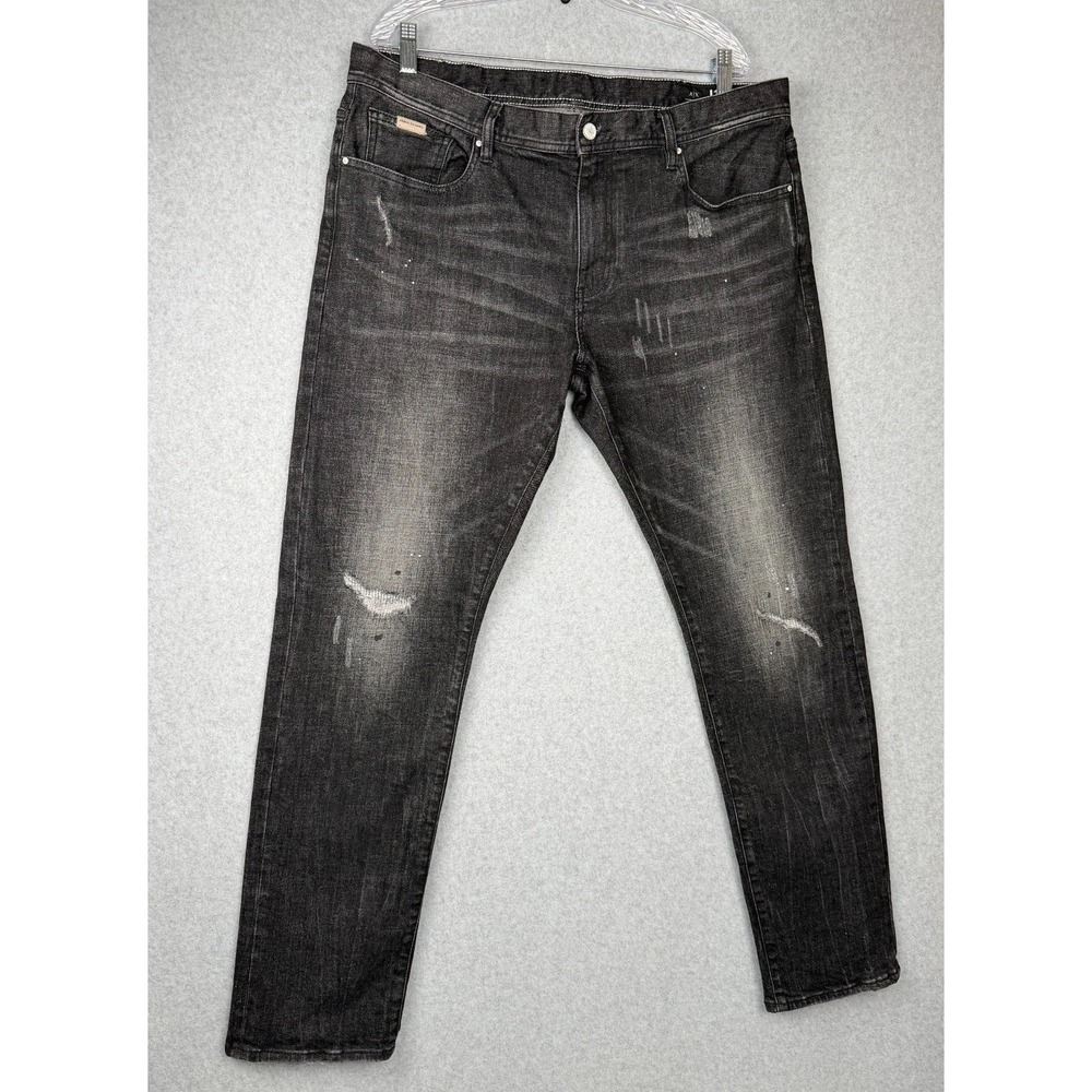 Armani Exchange A|X J13 Slim Black Distressed painted destroy Jeans Mens Size 38